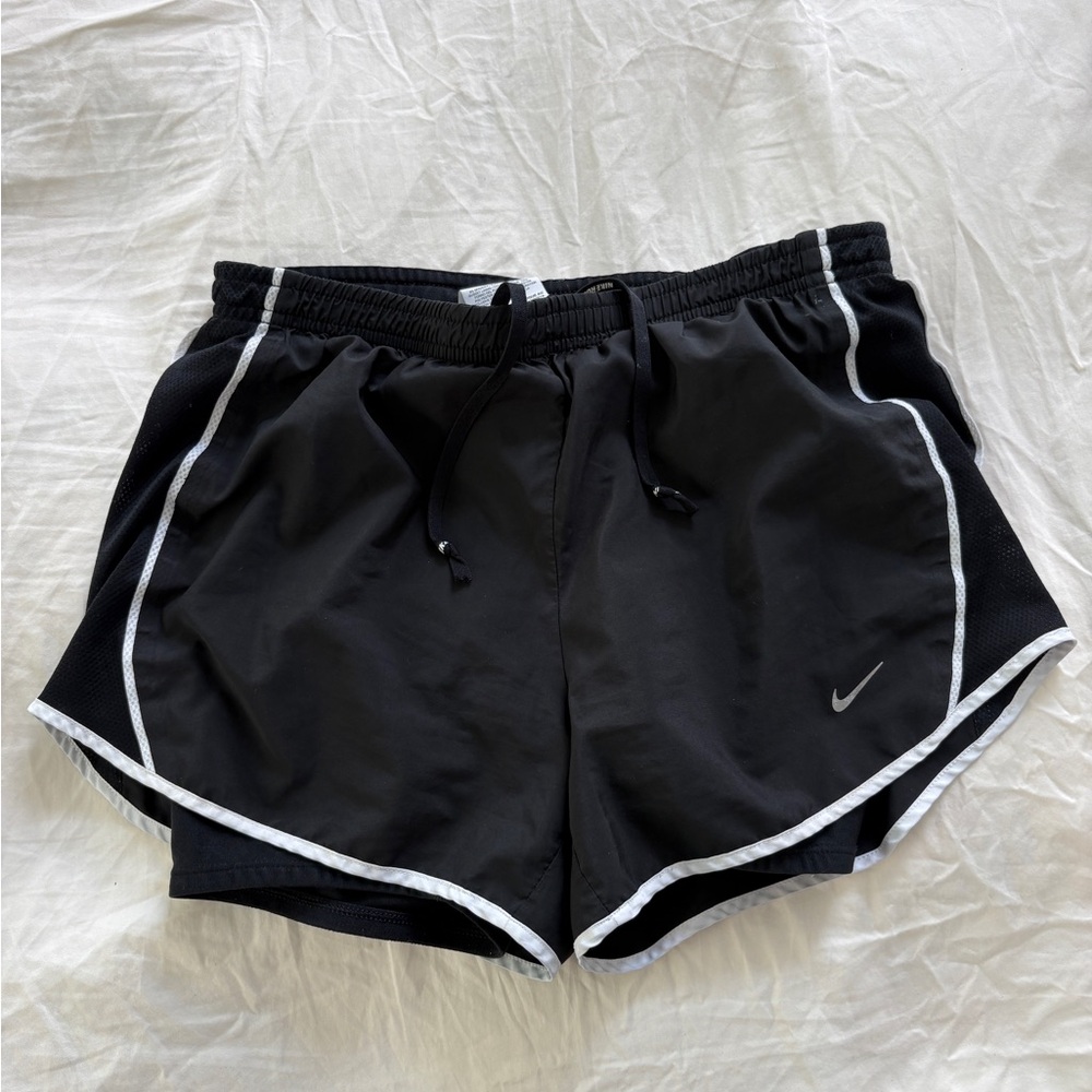 Nike Women's Black Athletic Shorts with White Trim